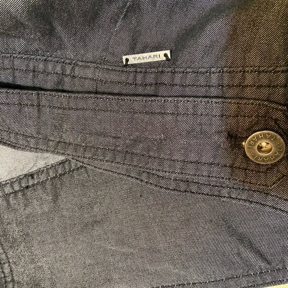 TAHARI Black Gray Steel Snap Front~Pockets~Applets~Cuffs Size XL - Picture 8 of 11